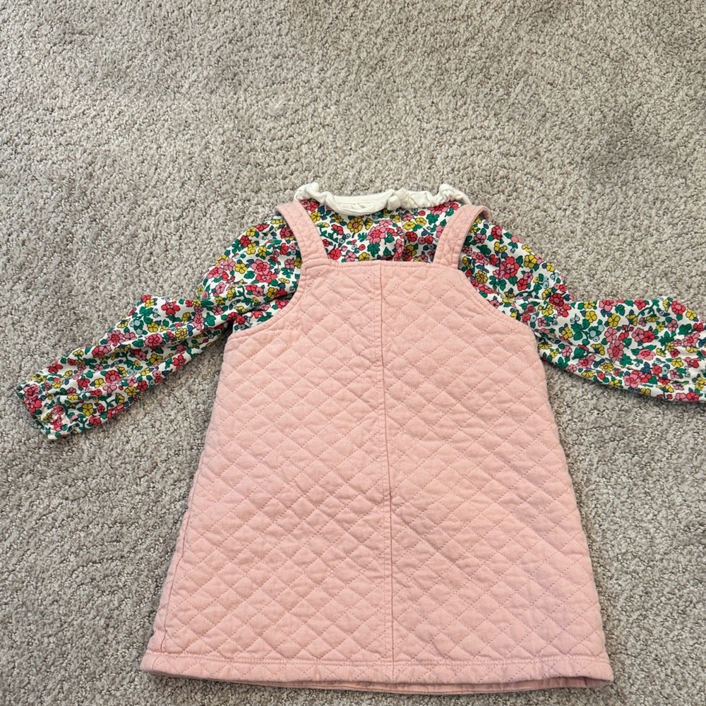 Baby Boden Pink Quilted Pinafore Dress with Duck Appliqués - Picture 11 of 12